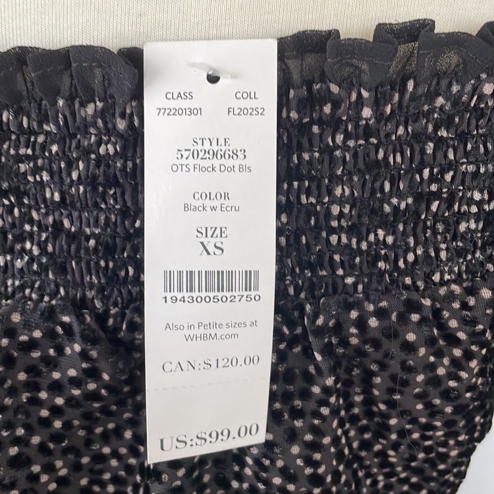 NWT WHBM Off the shoulder blouse XS - Picture 15 of 16